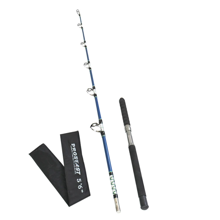 

In Stock 1.65M 1.8M 1.95M Blue Paint Carbon Fiber strong heavy Big Game Trolling Boat Fishing Rod