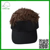 Cheapest custom visor hot selling baseball caps with fake hair