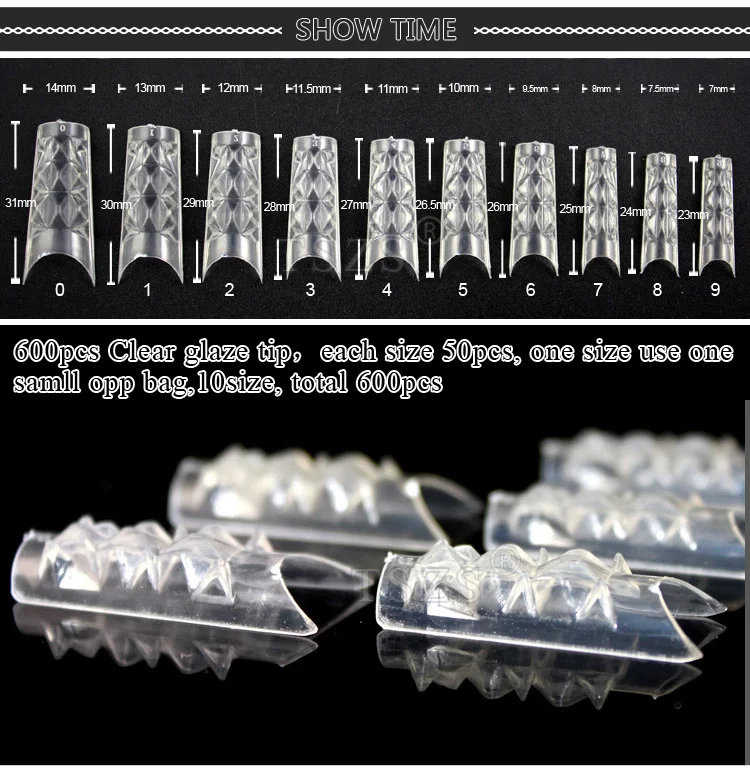 Tszs Packaging For Artificial Nails Clear Glaze Nail Art Tips - Buy ...
