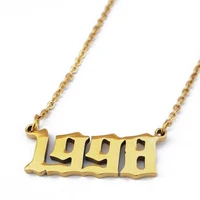 

Custom gold plating stainless steel figure year pendant necklace for women