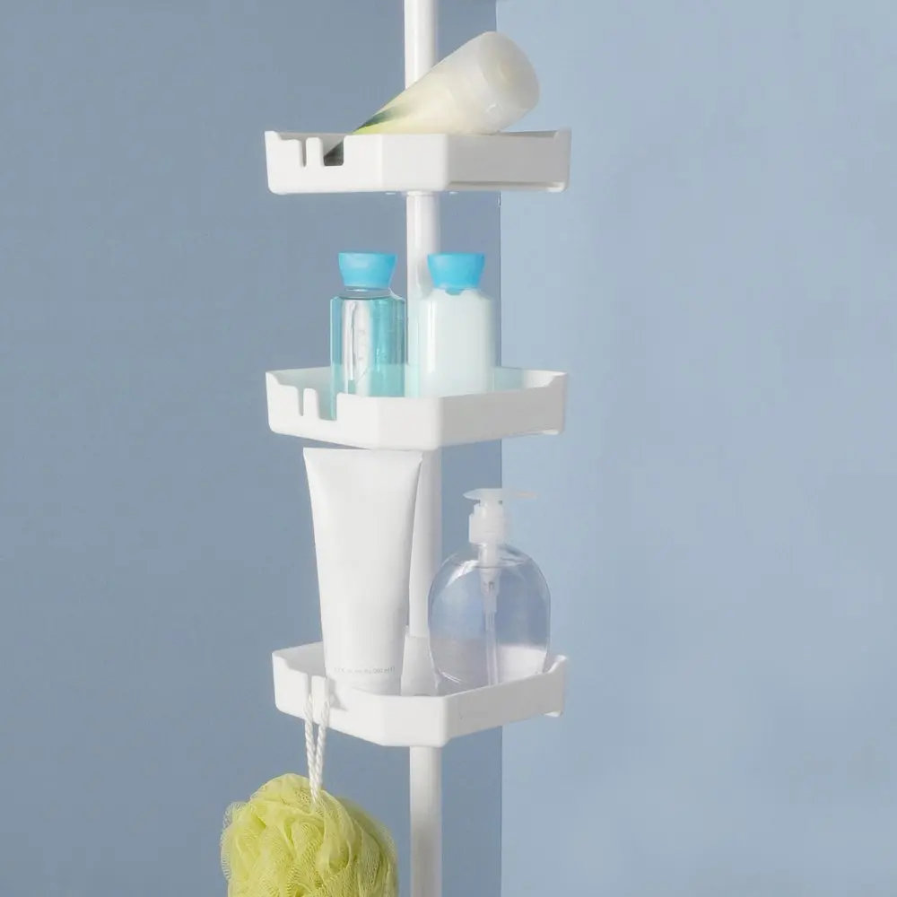 
4-tier corner shelf with mirror basket bath shelf 