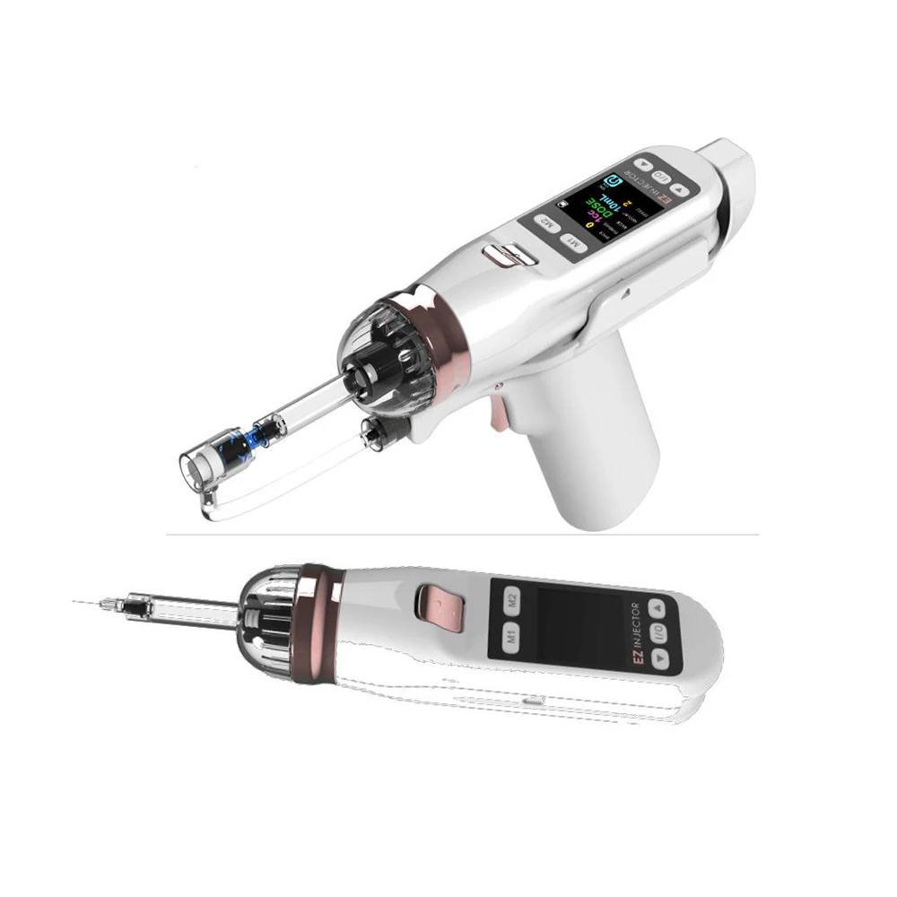 

Mini Hand Held USE Charge EZ Multi Injector Water Mesotherapy Gun with LED Screen, White
