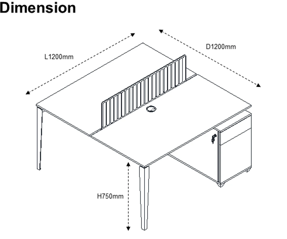 Modern Modular Office Furniture Linear Work Station Workstation Table 2 Seater Person Staff