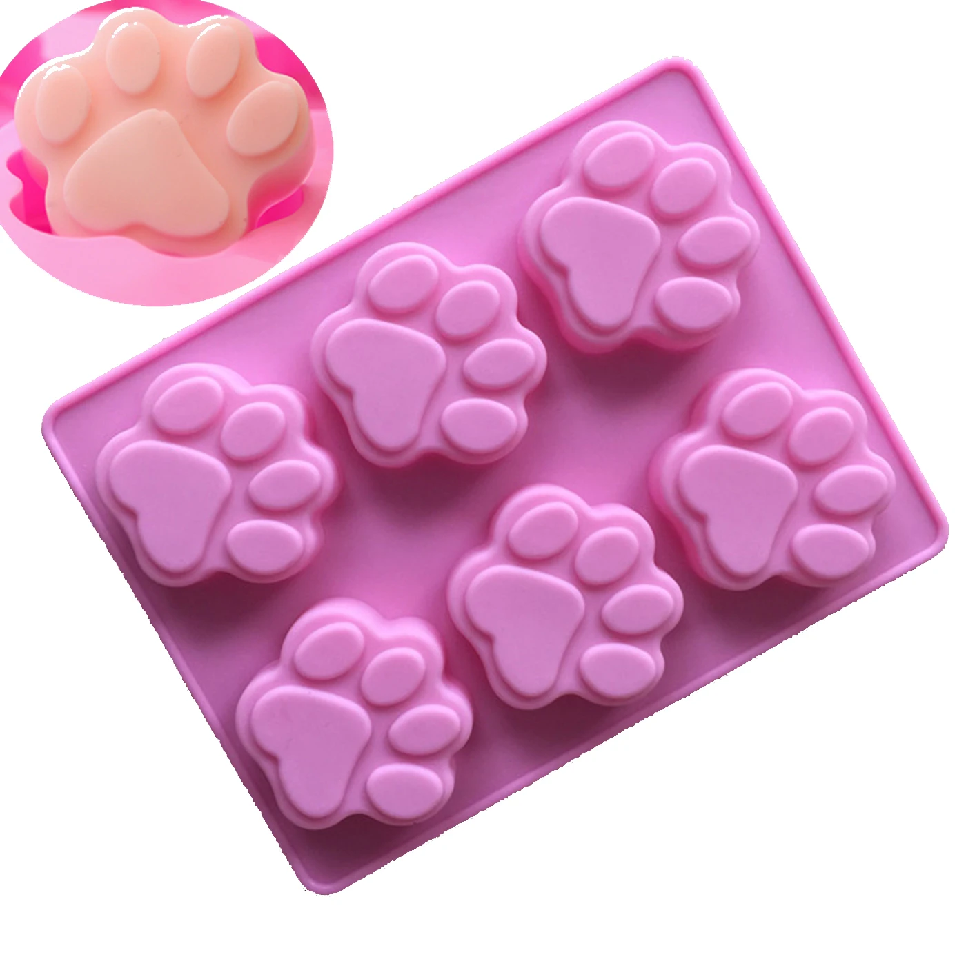 Non Stick Silicone Dog Paw Print Mold For Cake Baking Dog Treat Trays ...