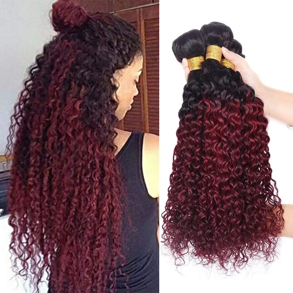 Buy 20 Quot Curly Rouge Red To Lavender Two Colors Ombre Hair