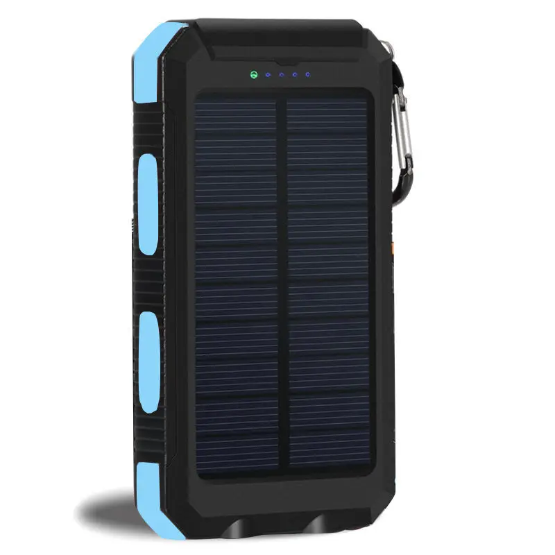 

Trending Products Universal Dual USB Charger Two Led Lights Solar Power Bank 8000mAh