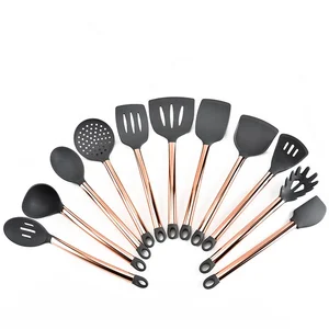 Image of Premium 11 piece kitchen accessories cooking tools food grade stainless steel kitchen utensil set silicone