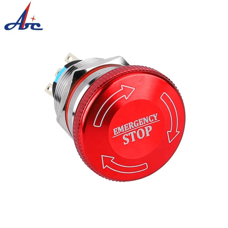 

22mm IP67 Waterproof Electrical Mushroom Emergency Stop Switch Push Button