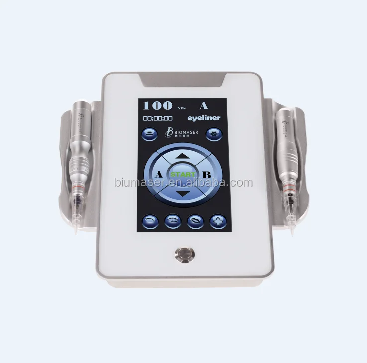

Touch Screen Biomaser Permanent Makeup Machine With Two PMU Handpiece, White+silver color