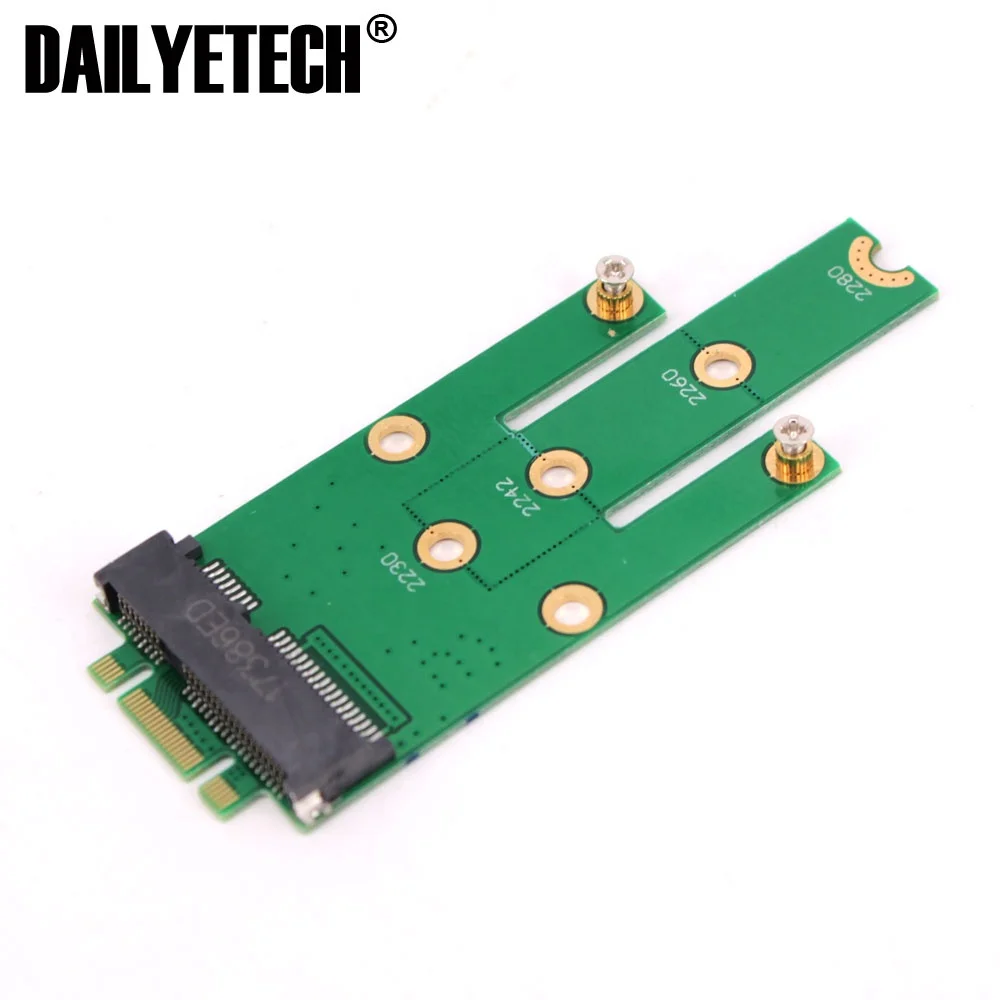 

NGFF M.2 B + m Key to mSATA Mini PCI-E SATA 3.0 SSD Male Adapter Converter Card from DAILYETECH, Green