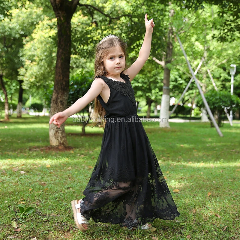 girls long black dresses