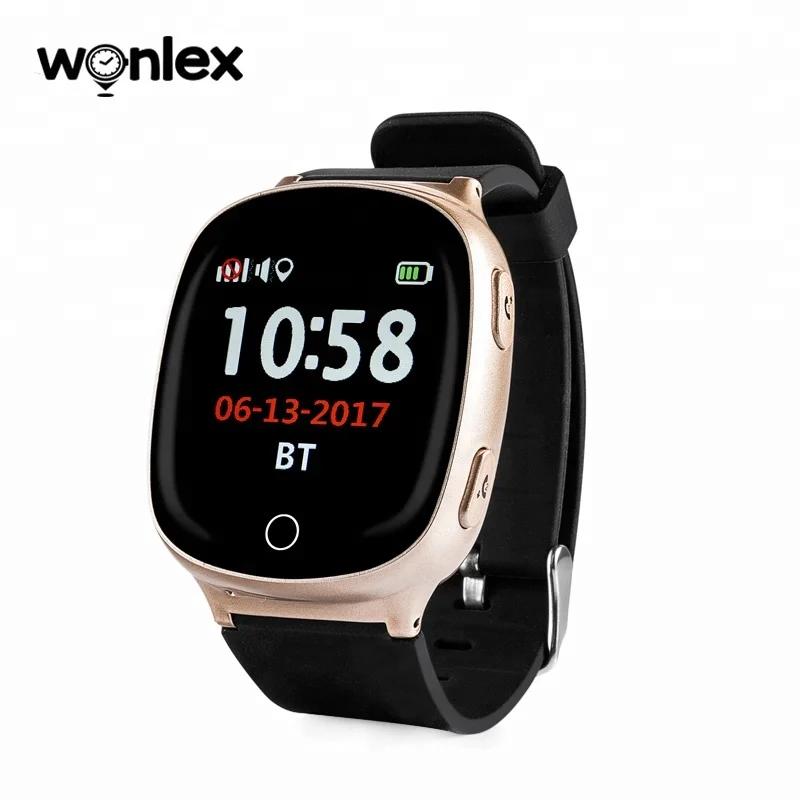 

Wonlex EW100S emergency watch phone sos with fall detection gps watch for elderly, Black;gold;rose gold