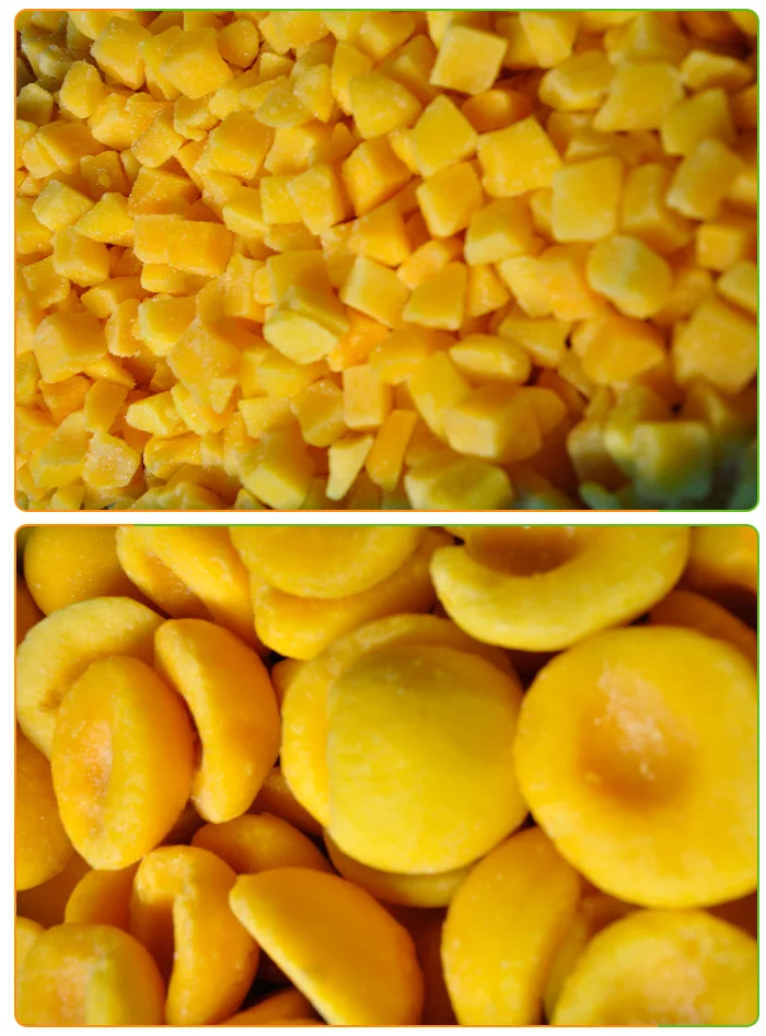 Chinese IQF frozen yellow peach with export standard