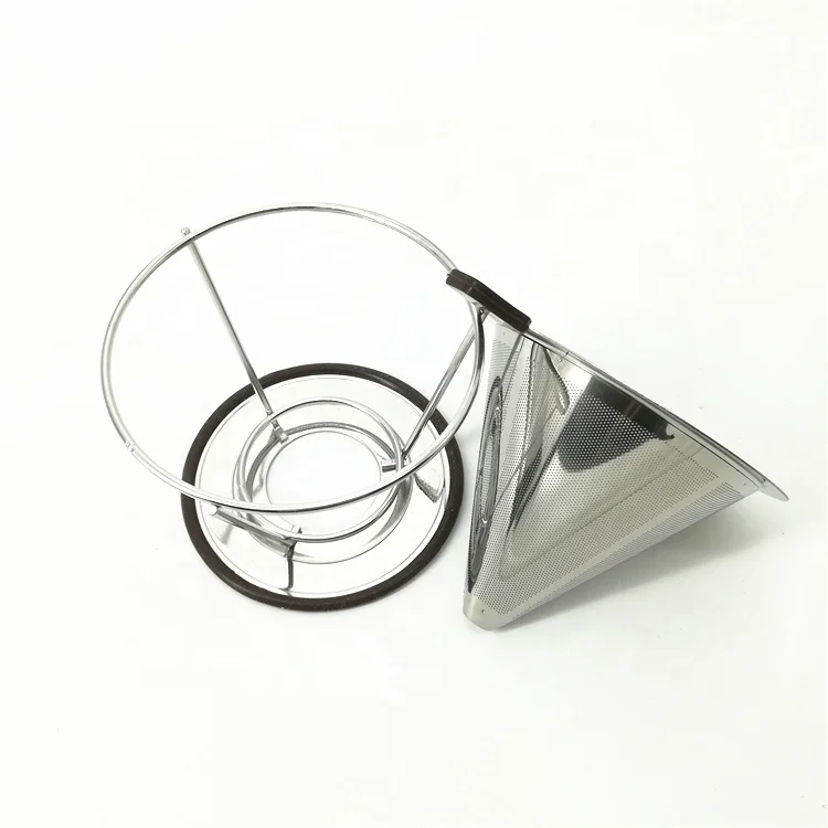 

Fine Mesh Gold Stainless Steel Pour Over Coffee Filter for Hario V60