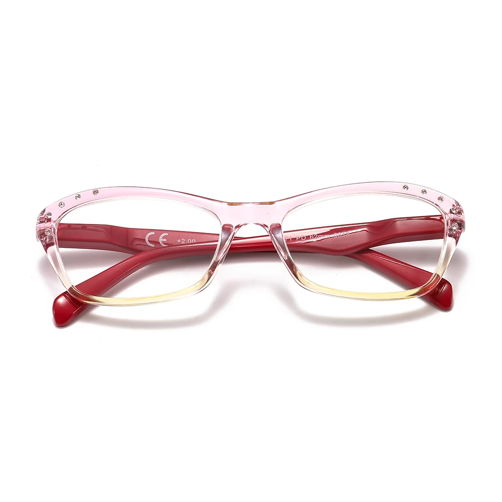 

anti blue light blocking with rhinestone women pink wholesale reading glasses, Customize color