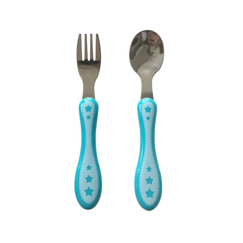 

Free sample food grade kids cutlery set stainless steel fork and spoon set