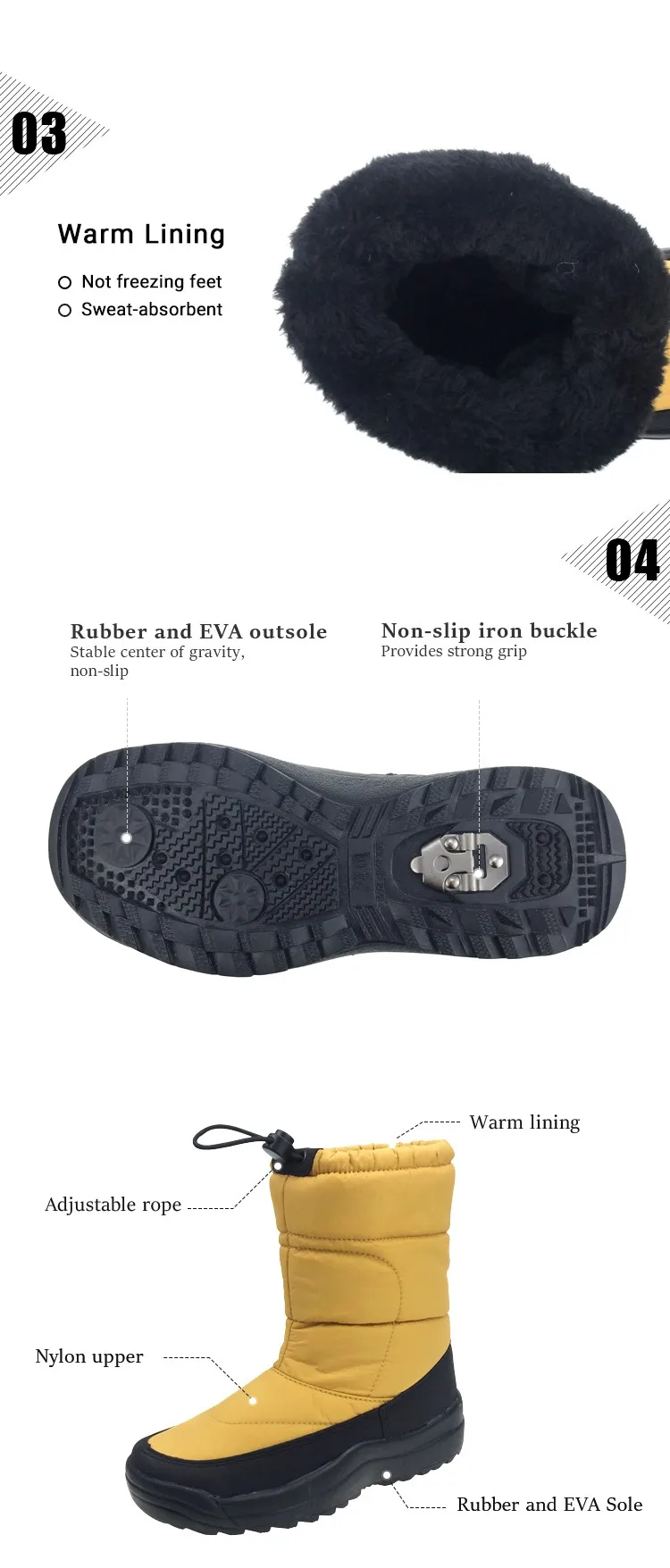 Best Selling Antislip Warm And Comfortable Ladies Snow Boots For Sale