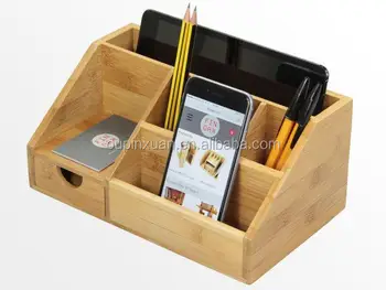 2015 New Design 100 Bamboo Organiser Tidy Stationery Storage Box
