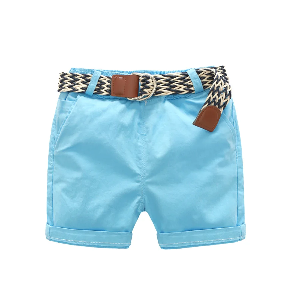 

China Products Kid Boys Candy Color Cotton Fabric Shorts With Belt In Good Quality