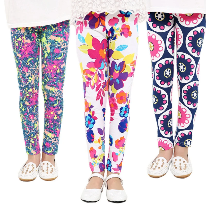 

Custom kids stretch Pants Cheap Printed Classic Leggings kids tight pants