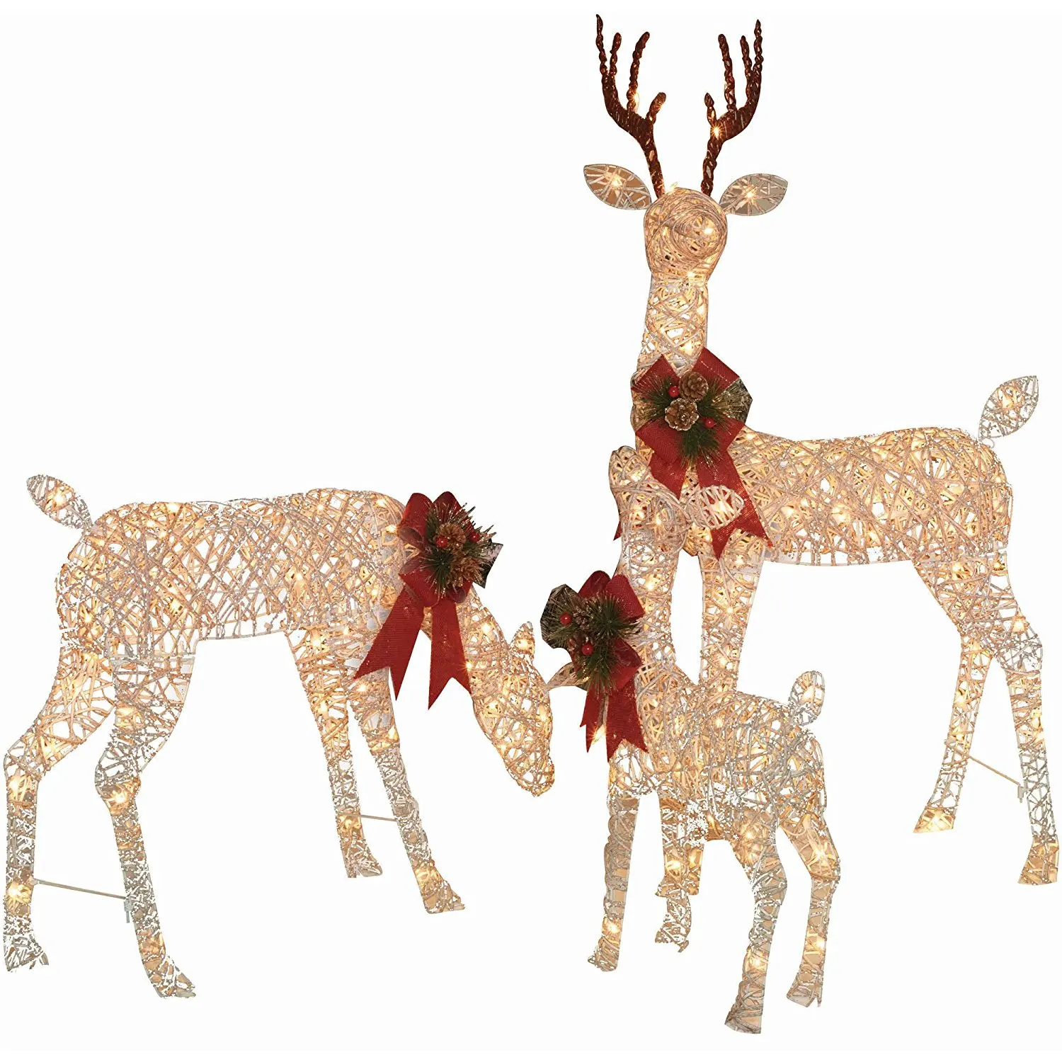 get quotations holiday time christmas decor set of 3 woodland vine deer family sculpture - Pre Lit Polar Bear Christmas Decoration Set Of 3 get quotations holiday time christmas decor set of 3 woodland vine deer family sculpture - Pre Lit Polar Bear Christmas Decoration Set Of 3