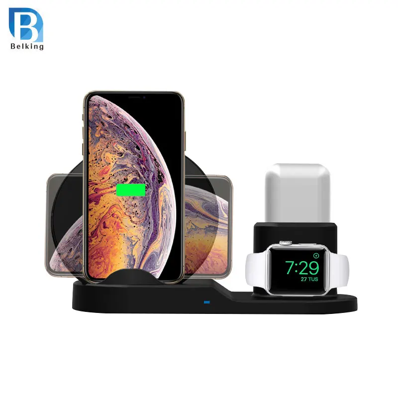 Wireless Charger Stand Qi Wireless charger 10w 15w Fast Charging 3 in 1 Charging Station for iPhone