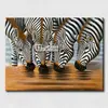 Black and white zebra animal oil painting