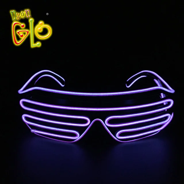 

Rave Party Neon EL LED Light Up Shutter Sun Glasses