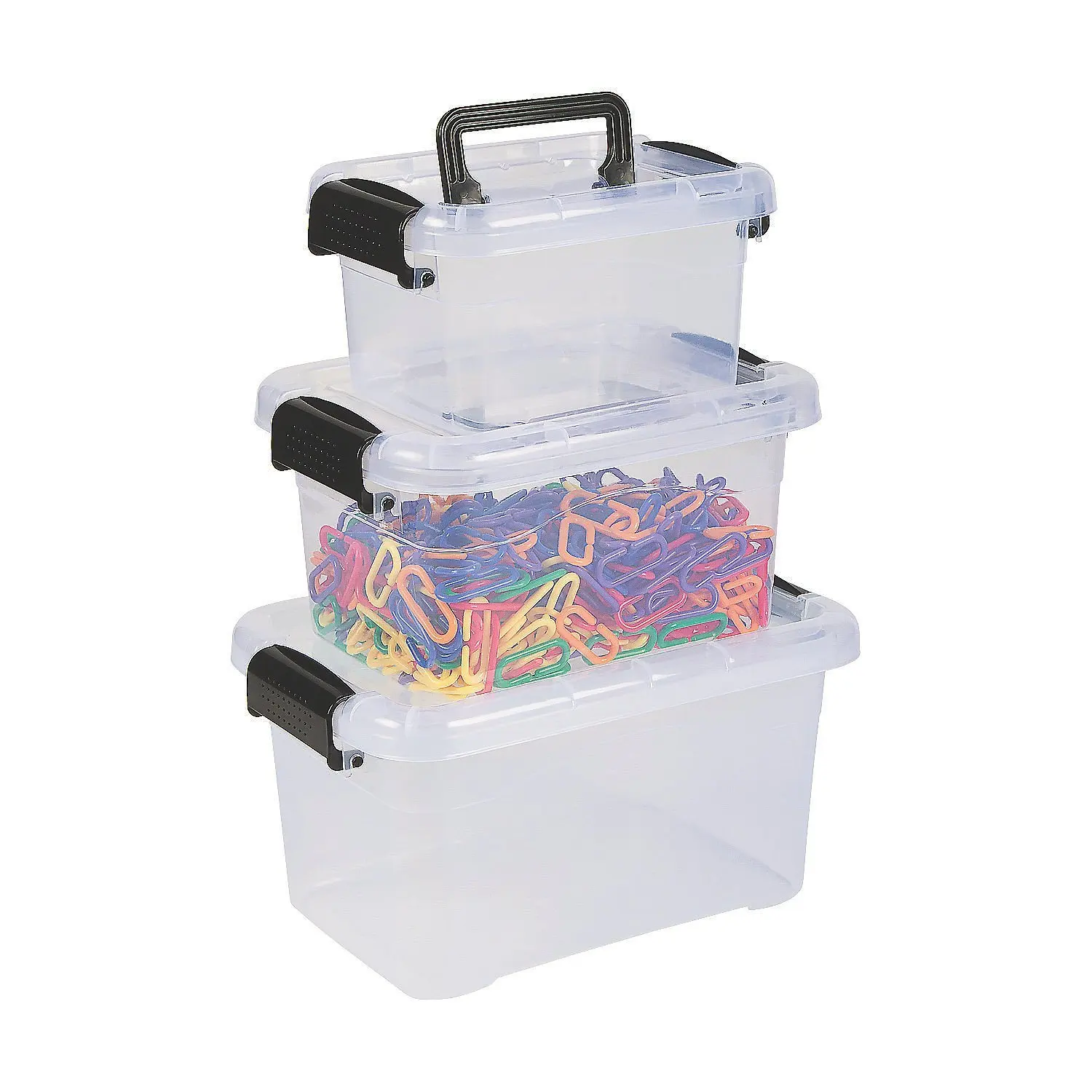 clear locking storage bins