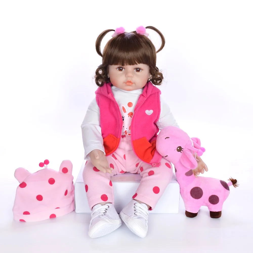 

KEIUMI 24'' 60 cm Silicone Soft Reborn Dolls Fashion Lifelike Boneca Baby Doll Toys With Giraffe Playmate For Sale