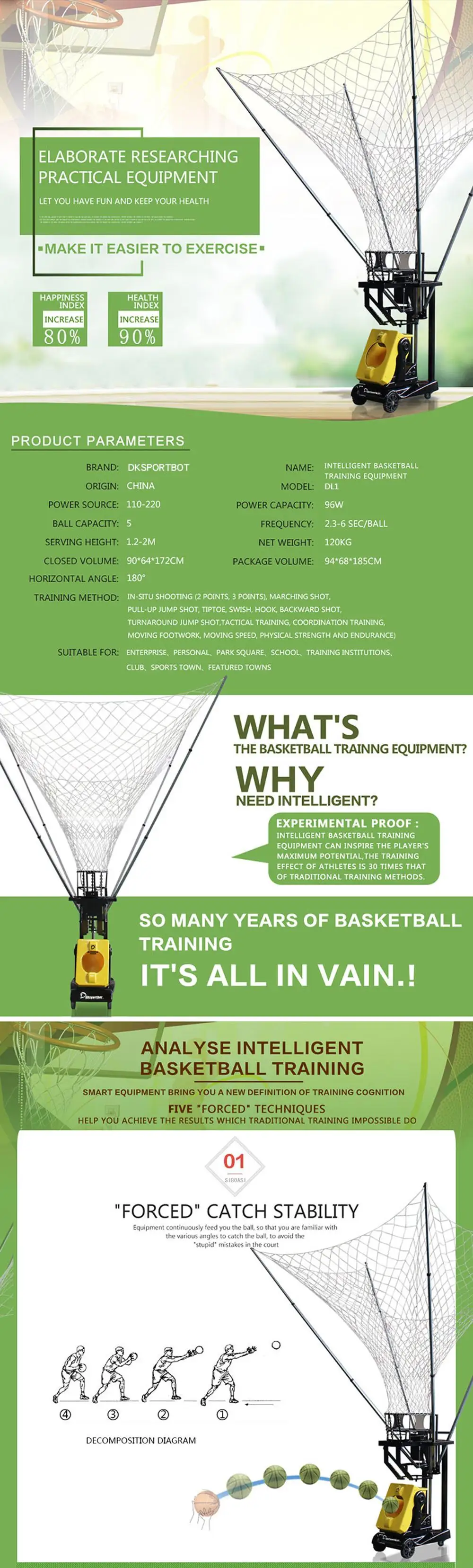 Dl1 Basketball Rebounding Training Machine Basketball Training Machine