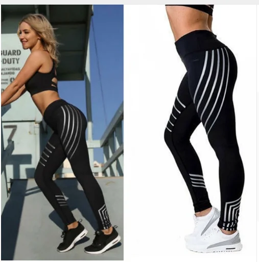 

Fashion Women Leggings Slim High Waist Elasticity Leggings Fitness Printing leggins Breathable Woman Pants Leggings, As picture