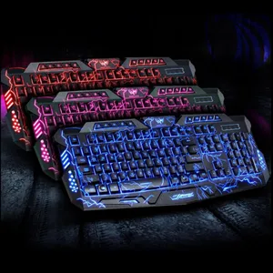 3 color Professional LED Backlight game gaming keyboard USB Wired Type for gamer