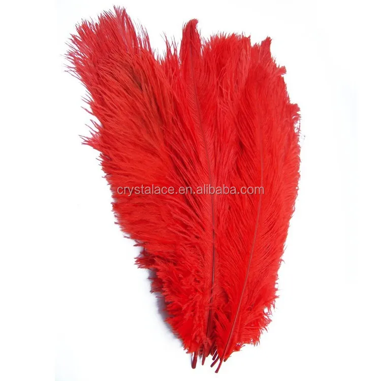 Wholesale Fashion Dyed red Ostrich Plumes Feathers,wedding celebration feathers