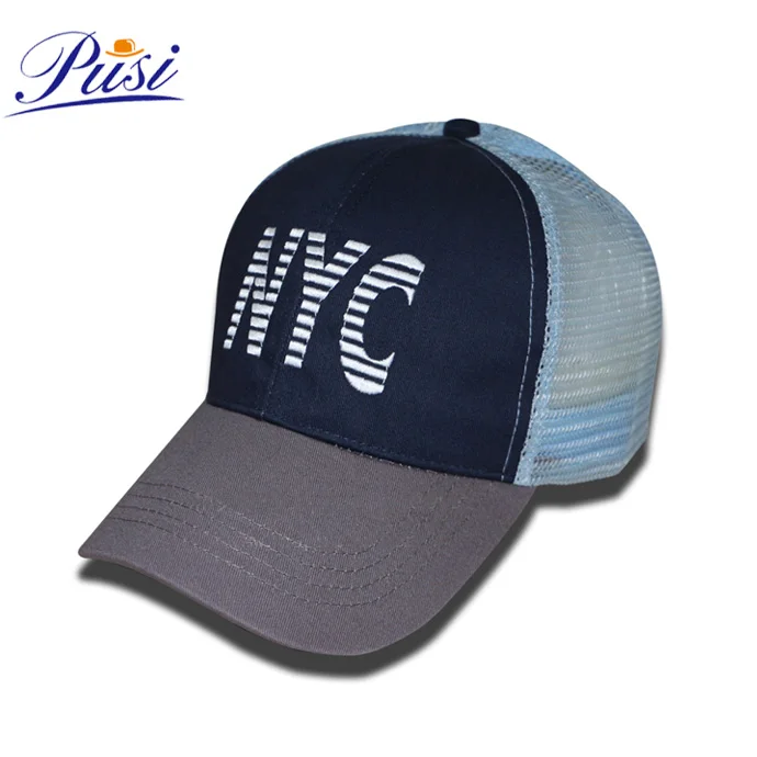 
Denim vintage deistressed trucker mesh cap embroidery patch hat 