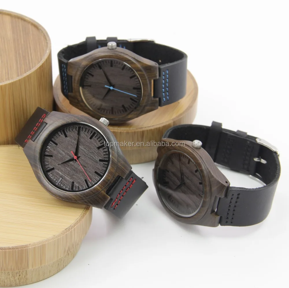 

2017 Wood Watch Black Sandalwood Wristwatch for Men Gift to Him