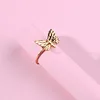 Gold Plating Brass Insect Rings Free Size Adjustable Women Ring Butterfly Bee Rings for Women