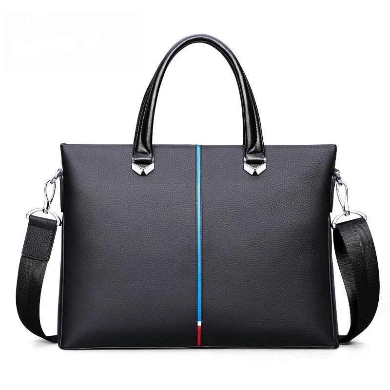 

New Style Custom Logo Pu Leather Business Briefcase For Men, Black