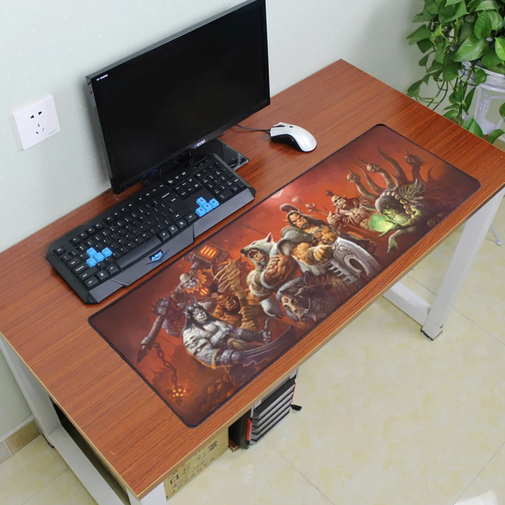 

900x300mm World of Warcraft gaming mouse pad locking edge mouse pad non-slip mousepad laptop mat, Any color is available.
