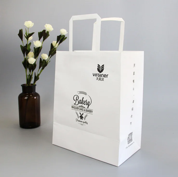 Recycling Foldable White Kraft Paper Tote Bag Buy Kraft Paper Bag