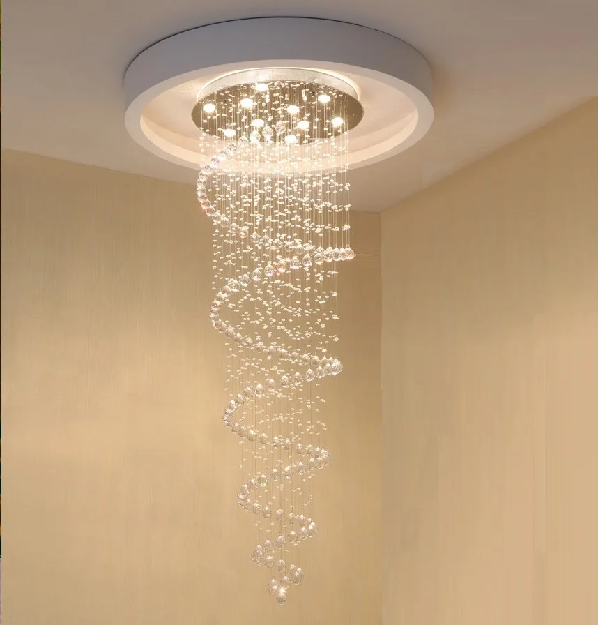 Modern K9 Crystal Raindrop Chandelier Lighting Flush mount LED Ceiling Light Fixture