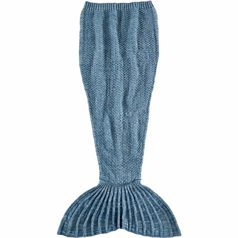 

2018 wholesale customized comfortable knitted plaids fashion wearable mermaid tail blanket for women