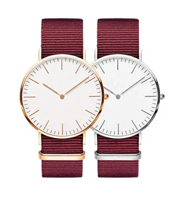 

High quality minimalist Water Resistant Watch with custom Logo Luxury Men and women wristwatches, Red;blue;black;white;brown;etc.