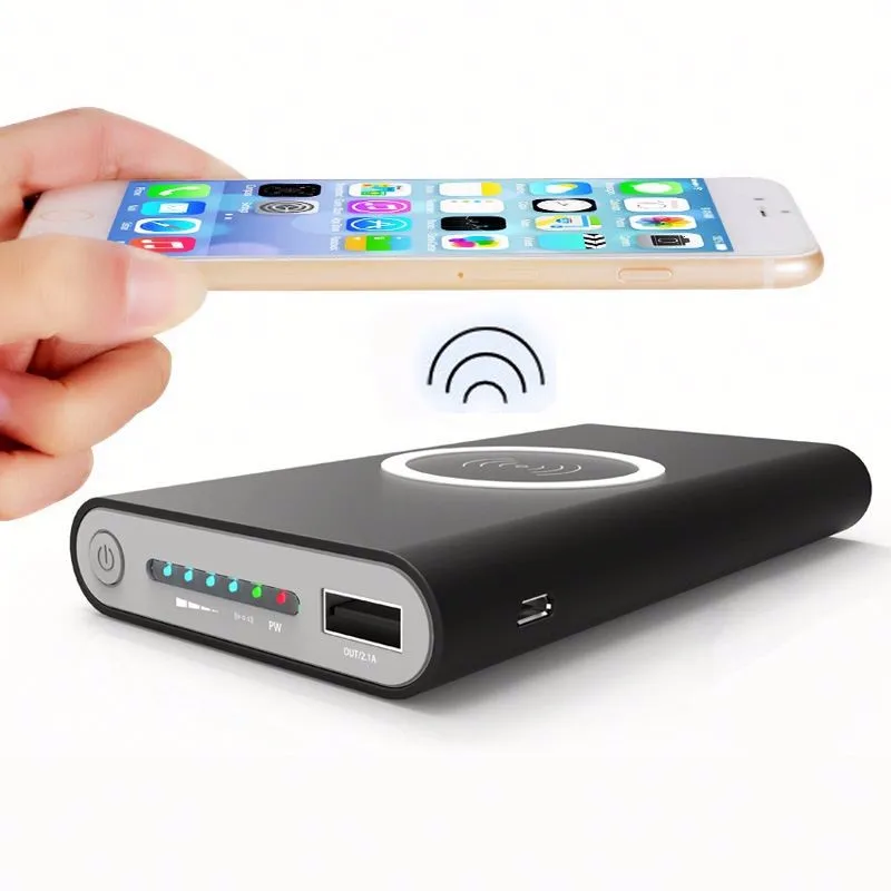 China oem 10000mah 3 in 1 Qi standard portable smart phone wireless charger power bank for iphone 8 8p X Xr Xs max - ANKUX.COM