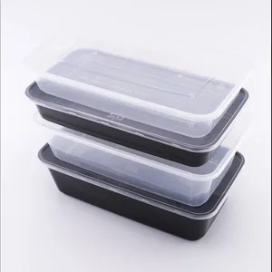 Image of Microwave Disposable Plastic Take Away Bento Lunch Box with Lid