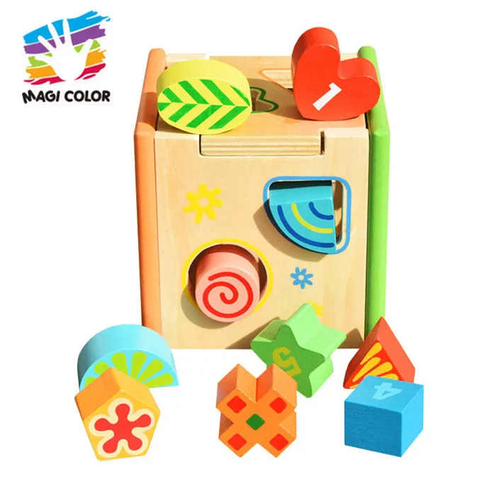Wholesale Colorful Best Baby Wooden Intelligent Blocks Box Toy With