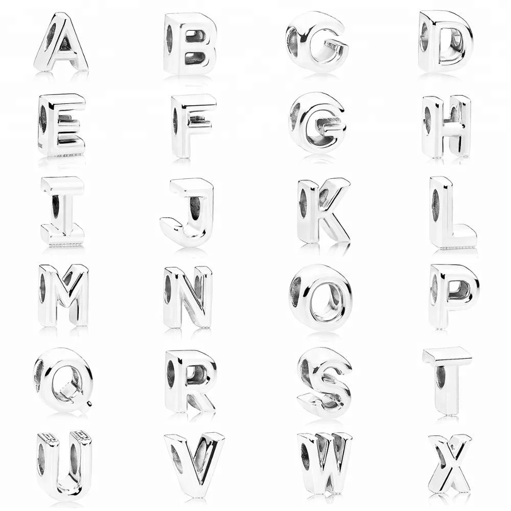 Fashion Charm S925 Sterling Silver  26 Letters Alphabet Pendant Necklace sterling silver necklace silver 925