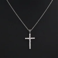 

Fashion Europe and America Diamond Alloy Green Jewelry Women's Cross Necklace