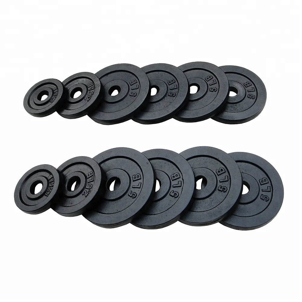 

Gym & Home Dumbbell Strength Training 1" Cast Iron Weight plates, Black