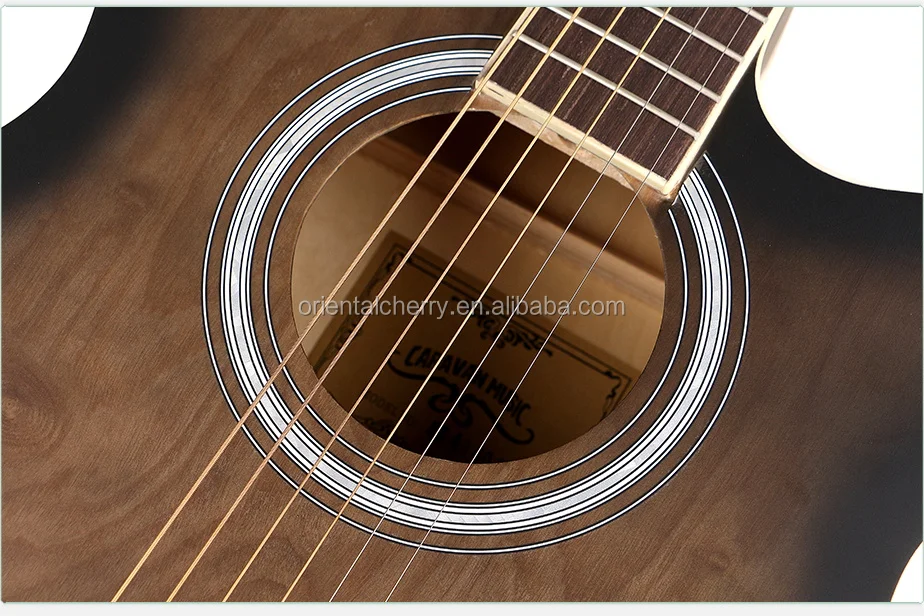 Black And White Colored Linden Plywood Acoustic Guitar Buy Linden